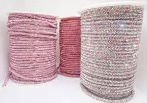 Water Diamond Rope Colorful Flash Round Tube Diamond Rope 6mm Crystal Decorative Shoe Lace Diy Cord