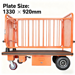 Dört tekerlekli 350 sistemi ve depo lojistik için disk fren kg Net ağırlığı ile 156mm düşük Platform yüksekliği elektrikli kargo arabası - Product Image 6