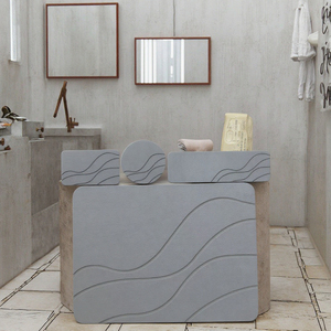 Tapis en pierre <span class=keywords><strong>de</strong></span> diatomite à absorption rapide d'eau, tapis <span class=keywords><strong>de</strong></span> <span class=keywords><strong>bain</strong></span> en pierre à motif ondulé pour salles <span class=keywords><strong>de</strong></span> <span class=keywords><strong>bain</strong></span> - Product Image 2