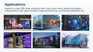 Profesyonel Şeffaf Akıllı Perde <span class=keywords><strong>LED</strong></span> Ekran Hafif İnce <span class=keywords><strong>LED</strong></span> Ekran Dış Mekan Video Reklamcılığı Vitrin Camı - Product Image 4