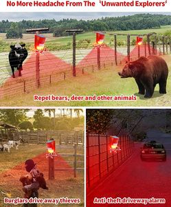 6led Bewegungs sensor Solar leuchten mit <span class=keywords><strong>Alarm</strong></span> USB Wiederauf ladbare Solar Outdoor Rotlicht Sirenen <span class=keywords><strong>alarm</strong></span> Solar LED Blitzlicht für Farm - Product Image 5