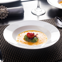 Vaisselle de banquet pour hôtel, assiette à dîner, vaisselle de restaurant, vaisselle en porcelaine, assiettes en céramique blanches bon marché, logo personnalisé