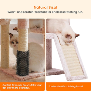 Fabricante personalizado de lujo crema rosa felpa gato árbol al por mayor de alta resistencia gato alto árbol <span class=keywords><strong>Torre</strong></span> superventas raspador para <span class=keywords><strong>gatos</strong></span> - Product Image 4