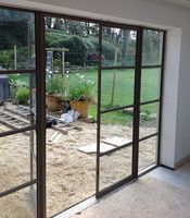 Porte d'entrée extérieure de luxe en fer forgé, style français, avec pêne dormant haute sécurité, verre clair, pour entrée principale, vente en gros