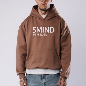 High Quality Heavyweight 500gsm Print on Demand Hoodies <strong>Oodie</strong> Autumn Custom Boxy Puff Print 100% Cotton Oversized <strong>Hoodie</strong> for Men - Product Image 3