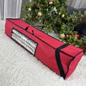Red Festive Decoration Gift Bag Paper Finishing Storage Bag Oxford Cloth Waterproof Christmas Gift Storage Bag