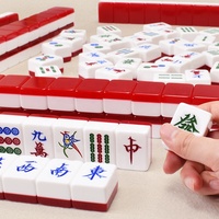 Ensemble de Mahjong à motifs floraux sculptés et dessinés à la main, délicats et audacieux, pour salon privé, week-end, jeu de table et réunion