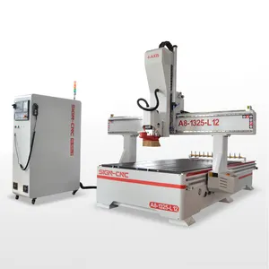 3D מכונת CNC 4 ציר 1325 CNC נתב 3D מכונת חריטת עץ דלת ביצוע