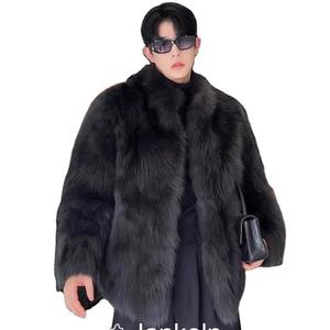 Cappotto da <span class=keywords><strong>Uomo</strong></span> in Finta Pelliccia di Visone, Spesso, in Finta Pelliccia di Volpe e Martora, Nuovo Cappotto Invernale in Pelliccia e <span class=keywords><strong>Pelle</strong></span>, <span class=keywords><strong>Nero</strong></span> - Product Image 4