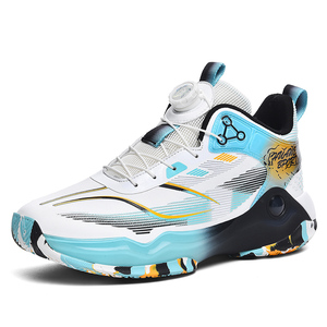 Chaussures de basketball montantes décontractées en <span class=keywords><strong>cuir</strong></span> microfibre avec amorti EVA et semelle extérieure en caoutchouc MD pour entraînement en salle pour hommes - Product Image 1