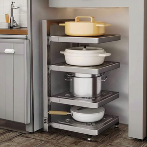 Estante de Almacenamiento Multiusos Ajustable y Duradero de Metal para Cocina, Organizador de Platos y Ollas Debajo del Fregadero, Estante para Horno de Microondas - Product Image 1