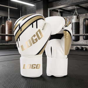 Guantes de Boxeo Profesionales Personalizados OEM ODM, de Cuero PU Blanco y Rosa, con Cierre, Impermeables, Transpirables, Unisex, para Sparring - Product Image 2