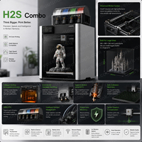 Imprimante 3D Bamboo Lab H2S Combo, intelligente, WiFi, FDM, CoreXY, haute précision, silencieuse, nouvelle version déverrouillée AMS, 1,75 mm, 600 mm/s