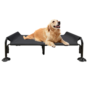Luxe Moderne Hondenbedje Met Metalen Frame Teslin-Stof Draagbaar En Ademend Milieuvriendelijk Stevig Patroon Verhoogd Huisdierenbed - Product Image 1