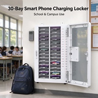 Casier de recharge intelligent USB-C PD pour téléphones, 30 baies, accès par mot de passe NFC, armoire de recharge murale pour écoles, universités, salles de classe