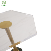 Nouveau design de mobilier de maison table basse à dessus rond et base en marbre table d'appoint en métal doré et acrylique pour le salon
