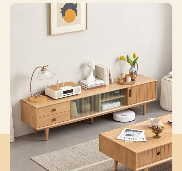 Contemporary Wooden TV Stand for TVs up to 65 Inches for Home Hotel or Workshop Living Room Furniture