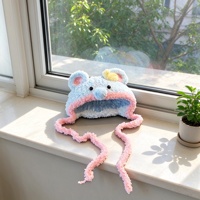 Handgefertigter Mini-Tierhut aus weichem Plüsch, Häkelpuppen-Zubehör, Foto-Requisite, Dekoration für Amigurumi-Sammlerstücke