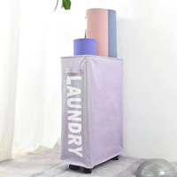 Panier de rangement pliable multifonctionnel, petit panier à linge pour la maison avec roulettes