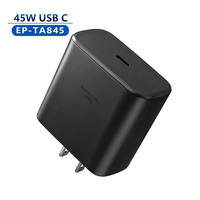 Chargeur mural GaN 45W, charge super rapide 2.0 EP-TA845, prise US 100-240V, port USB-C pour Samsung Android, adaptateur secteur pour la maison et le bureau