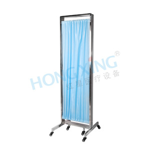 Stainless Steel <b>Folding</b> Screen Blue Hospital Ward Partition Movable Clinic Isolation Divider Nursing <b>Bed</b> Divider - Product Image 3