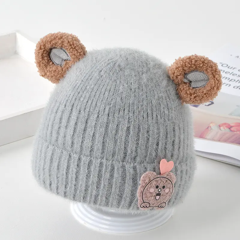 little girl boy toddler child cute luxury knitted fisherman winter hats caps for kids and baby