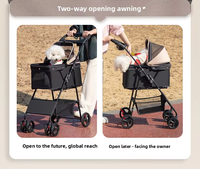 Poussette pour animaux de compagnie SK, poussette pour chiot Teddy, porte-animaux pour chiens et chats, chariot compact pour animaux de compagnie, léger, adapté à l'extérieur, pliable, en métal