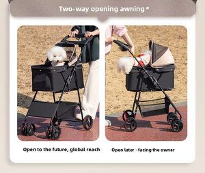 Passeggino per Animali Domestici SK, Carrozzina per <span class=keywords><strong>Cani</strong></span> e Gatti, Trasportino Compatto, Carrello Leggero per Animali, Pieghevole in Metallo per Uso Esterno - Product Image 2