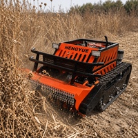 Coupe-herbe télécommandé sur chenilles avec générateur 5000W, portée de 680m et contrôle de hauteur du plateau à distance
