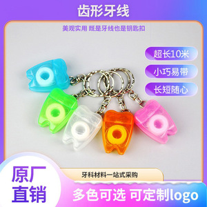 Porte-clés en forme de fil dentaire, mini fil dentaire portable pour le nettoyage interdentaire, saveur menthe, usage unique, 5 pièces - Product Image 3