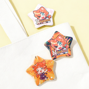 Badge en métal personnalisé Vograce avec logo promotionnel, motif de dessin animé mignon, <span class=keywords><strong>forme</strong></span> d'étoile - Product Image 3