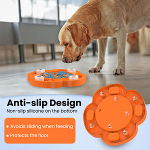 Mainan Puzzle latihan anak anjing, mangkuk silikon Dispenser makanan lambat untuk anjing dan anjing dengan cangkir hisap - Product Image 2