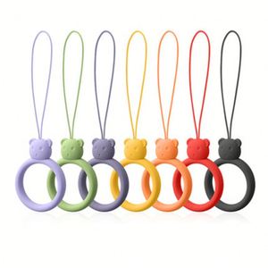 Silicone Ring Lanyard, Cartoon Bear, Liquid Mobile Phone Earphone Case, <b>USB</b> <b>Flash</b> <b>Drive</b> Short Pendant - Product Image 4