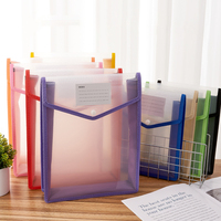 Enveloppes dossiers en plastique transparent avec logo personnalisé PP A4/A5 Porte-documents bouton Fermer École Bureau Papier Notebook Mallette de rangement
