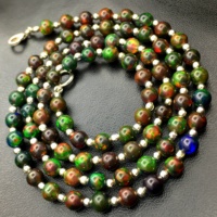 Collier de perles éthiopiennes Welo en opale noire en forme de feu pour mariages, brin naturel de haute qualité, meilleur prix par