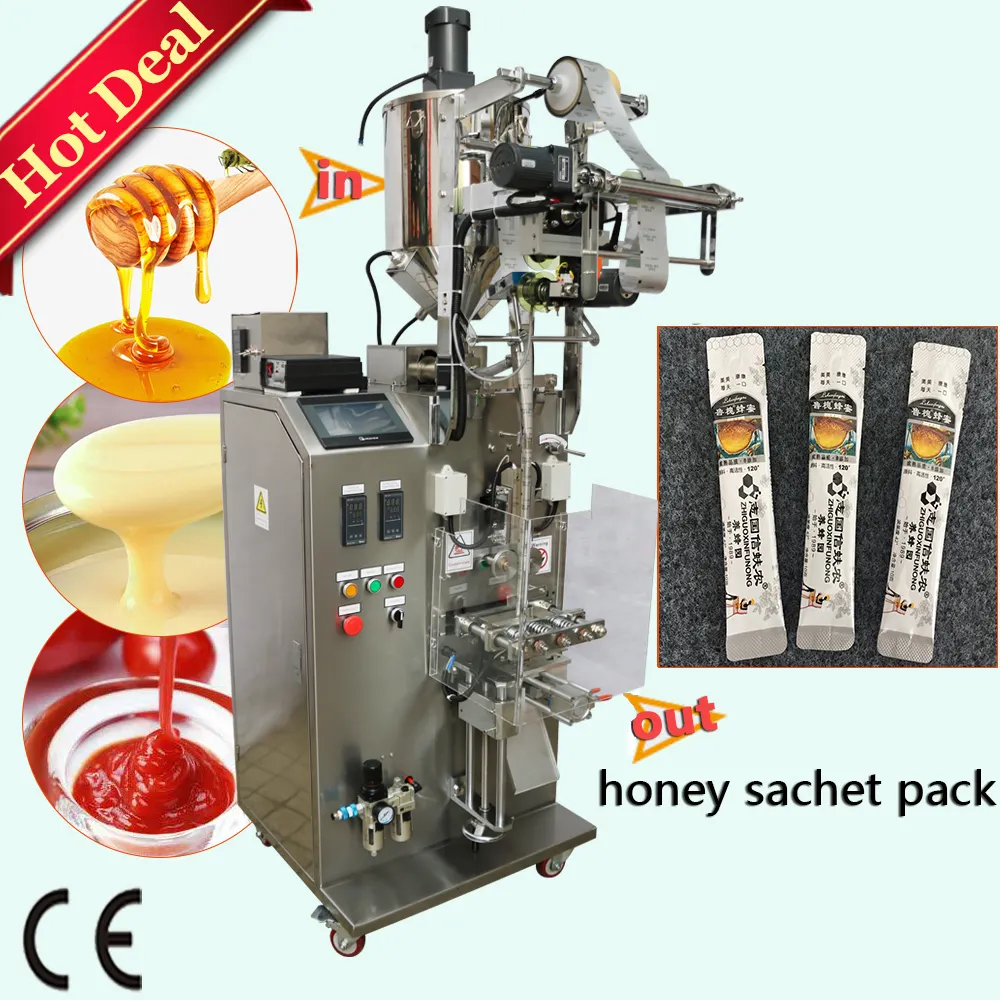 التلقائي جولة الزاوية ماكينة تصنيع أصابع العسل التعبئة آلة شراب الصلصة صلصة كريم الكيس ختم آلة الملء والتعبئة 10 مللي