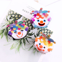 Pince à cheveux créative en forme de clown de dessin animé, faible MOQ, mignonne pince à cheveux de clown souriant de cirque, accessoires de mode pour femmes, personnalité et individualité