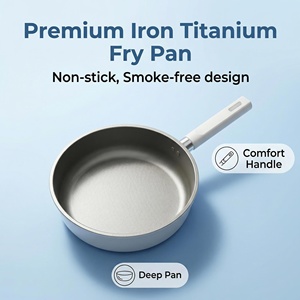 Poêle à frire en céramique titane, sans PFAS, revêtement céramique antiadhésif, poignée résistante à la chaleur, compatible avec toutes les plaques de cuisson - Product Image 1