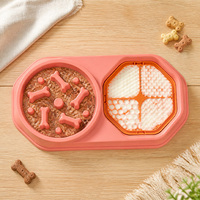 Gamelle anti-glouton en plastique pour animaux de compagnie avec base antidérapante pour un nettoyage facile – Gamelle de voyage pour chats et chiens