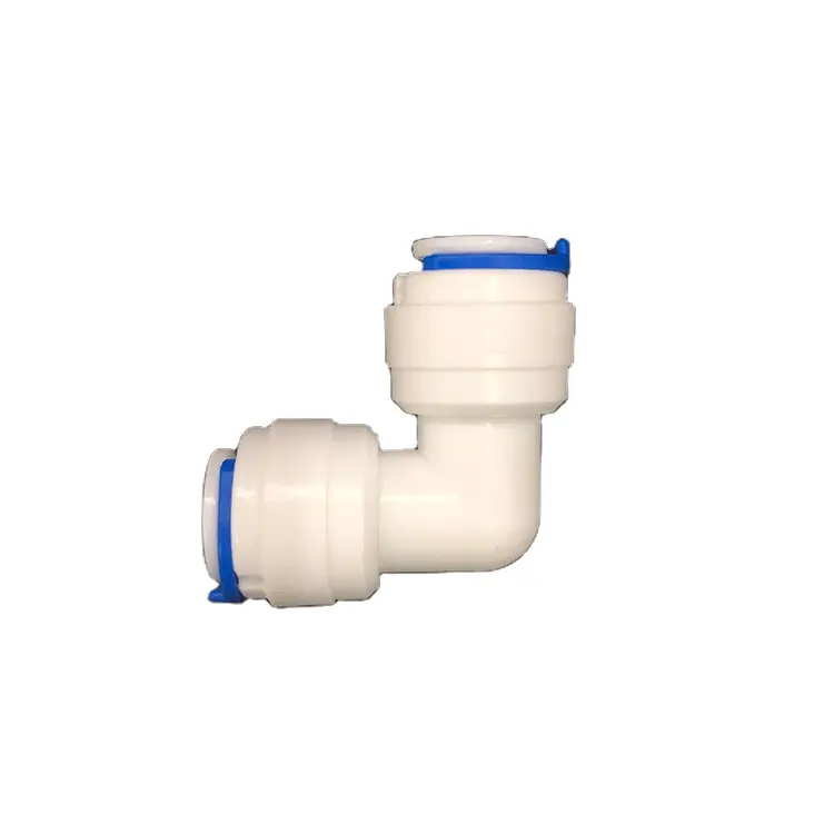 3/8 POM hombre de plástico codo tubo conector rápido para filtro de agua