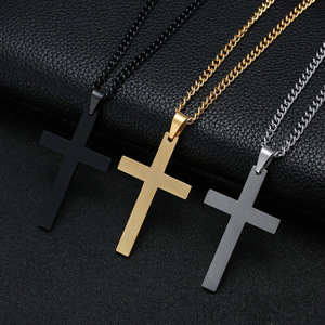 Cadena <span class=keywords><strong>de</strong></span> 20-24 Pulgadas Joyería Sencilla <span class=keywords><strong>para</strong></span> <span class=keywords><strong>Hombre</strong></span> Collar con <span class=keywords><strong>Colgante</strong></span> <span class=keywords><strong>de</strong></span> <span class=keywords><strong>Cruz</strong></span> en Acero Inoxidable - Product Image 2