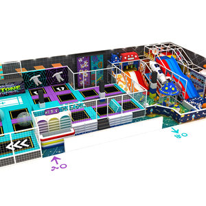 המפעל ישירות למכור שקופיות גדול קריקטורה היקום נושא פעוט ילדים ציוד משחק רך מקורה עם טרמפולינה פרק טרמפולינה - Product Image 3