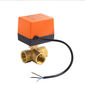 Vanne à boisseau sphérique électrique 3 voies 12V 24V 220V, vanne à boisseau sphérique électrique 3 voies en laiton avec actionneur motorisé - Product Image 1