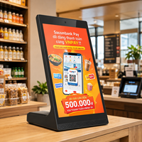 Tablette tactile Android 10 pouces en forme de L pour publicité, avec PoE et NFC, idéale pour banques, points de vente et restaurants