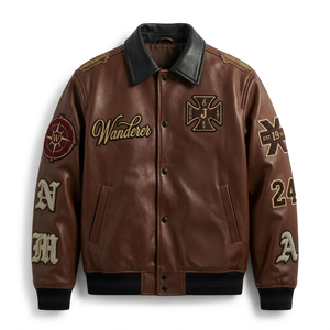 Chaqueta Varsity Personalizada de Moda para Hombre, Estilo Béisbol, de Poliéster/Algodón, Ecológica, Resistente al Viento, para Invierno - Product Image 1
