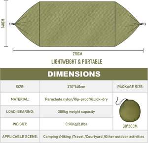 <span class=keywords><strong>Hamac</strong></span> de camping ultraléger avec <span class=keywords><strong>moustiquaire</strong></span> et sangles de fixation rapide pour la randonnée, les voyages et le jardin - Product Image 3