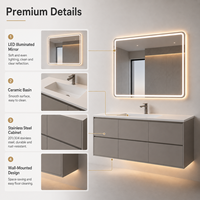 Kabinet Kamar Mandi Modern Dinding Stainless Steel dengan Dua Pintu, Perabot Kamar Mandi untuk Proyek Hotel Villa
