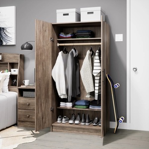 Bán Buôn Tối Giản Bằng Gỗ Tủ Quần Áo Tủ Quần Áo Armoire Quần Áo Tổ Chức Với Hai Kệ Và Treo Rod Cho Giặt ủi & Phòng Khách - Product Image 6