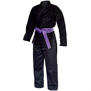 Pantalones de Karate Unisex para Adultos, 100% Algodón, Corte Regular, Duraderos, Color Liso Morado, Cinturón Incluido, Ropa de Artes Marciales - Product Image 1