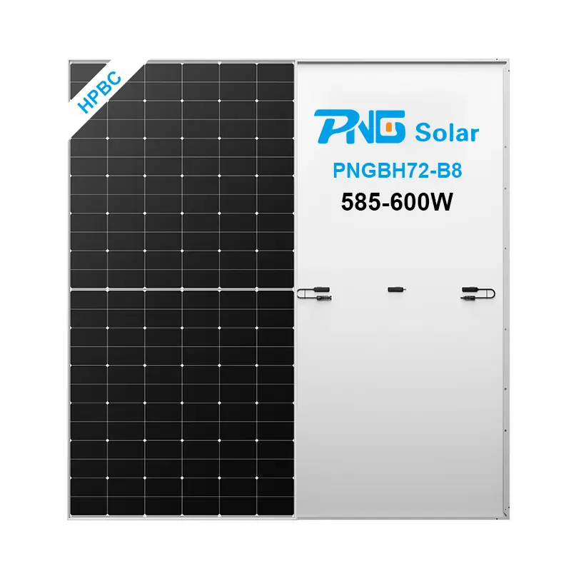PNG HPBC 태양 전지 태양 전지 모듈 585w 590w 595w 600w 25 년 선형 성능 보증 프로모션 가격